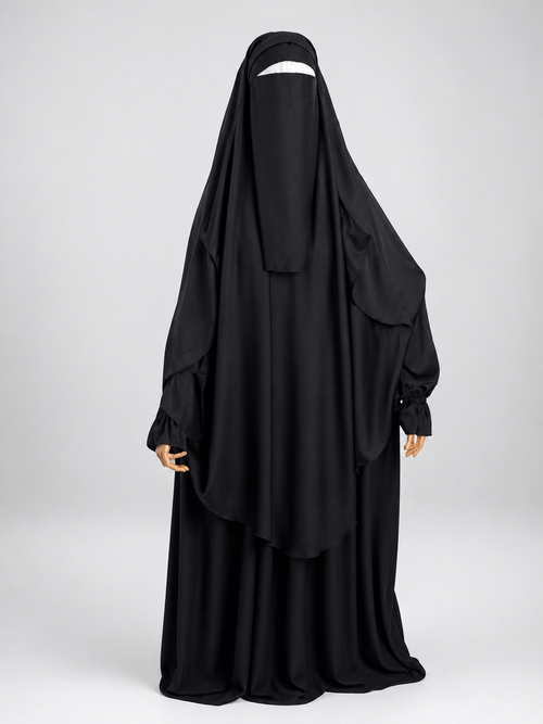 BLack Khimar + Niqab Set