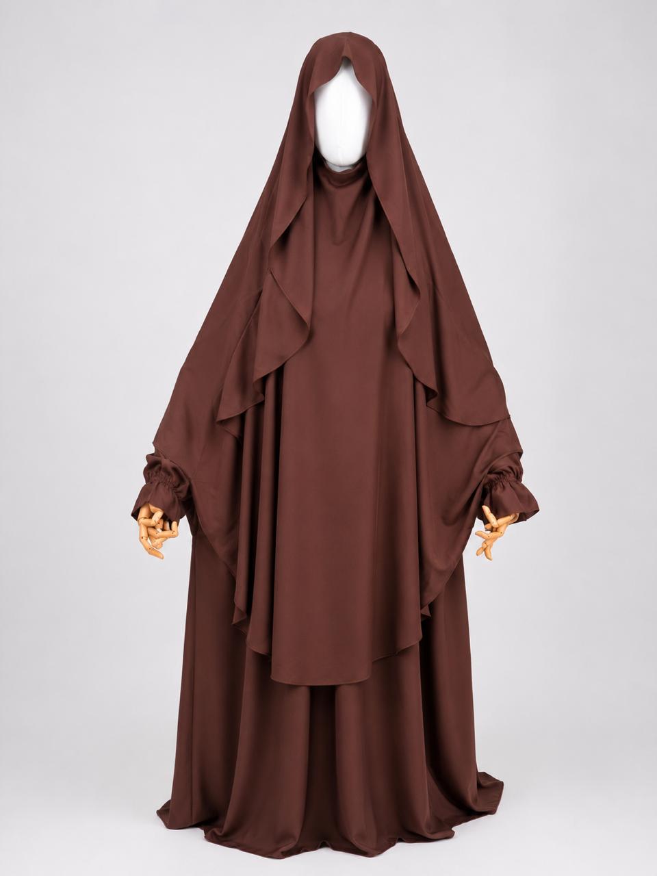 Brown khimar + Niqab set