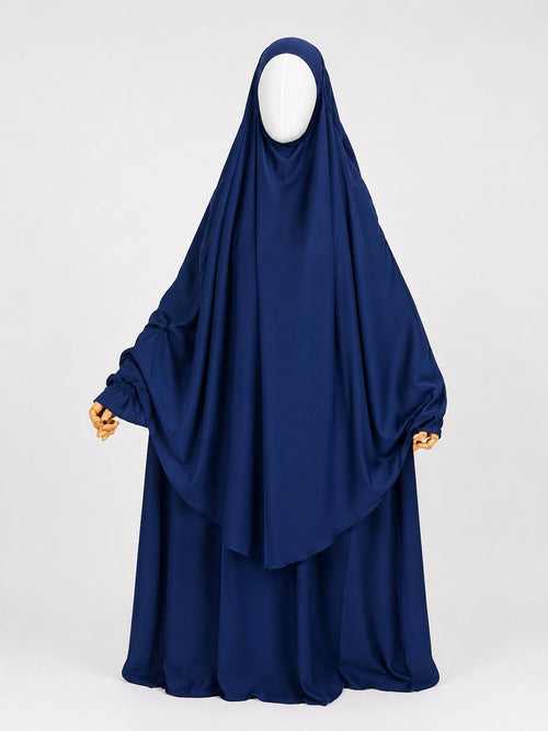 Navy Blue Khimar + Niqab Set