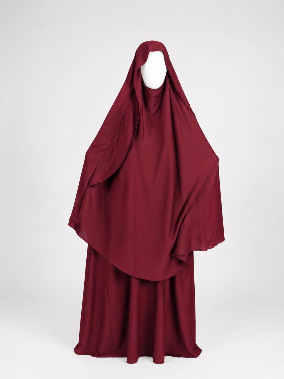 Maroon khimar + Niqab set
