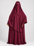 Maroon khimar + Niqab set