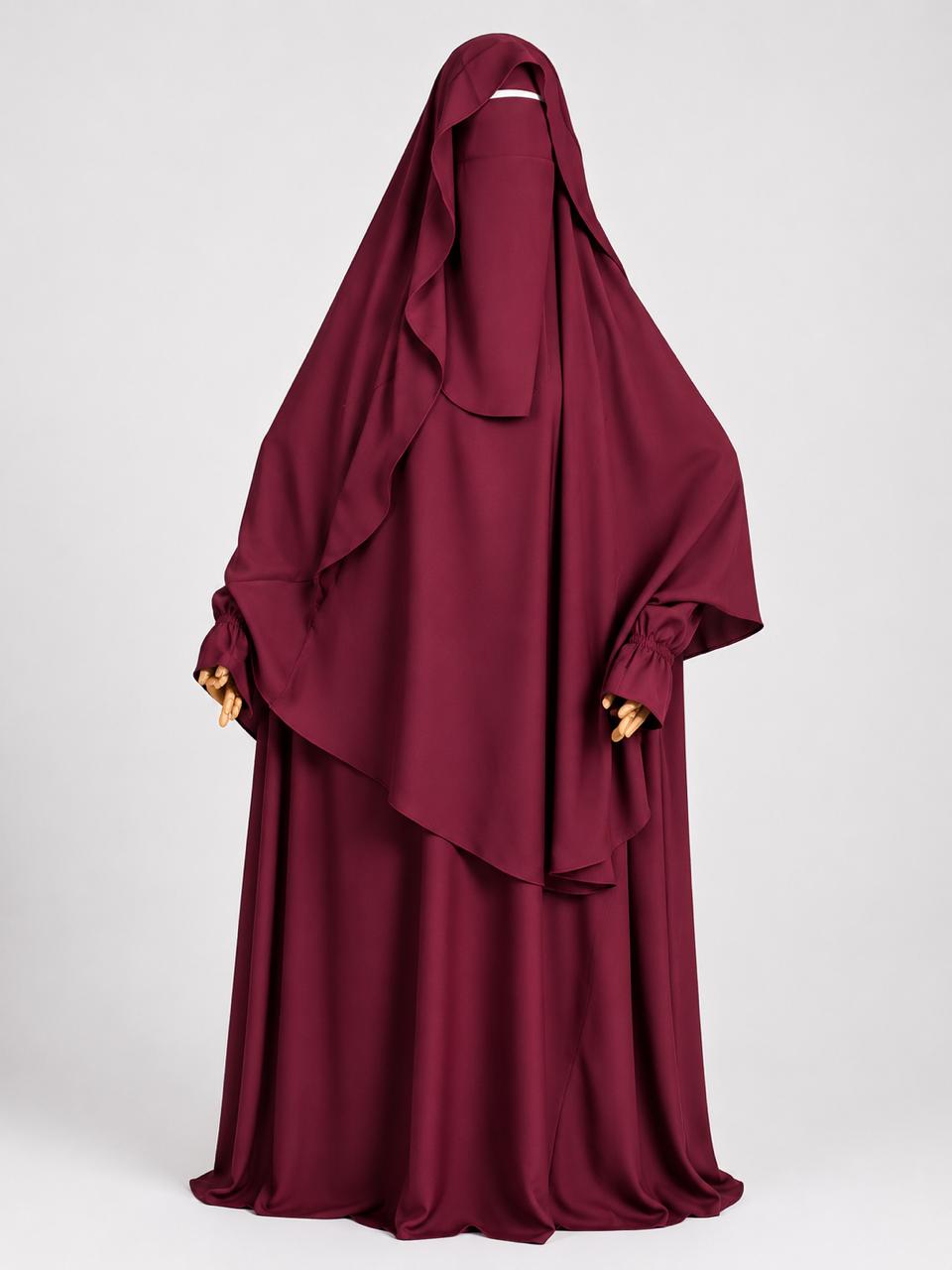 Maroon khimar + Niqab set