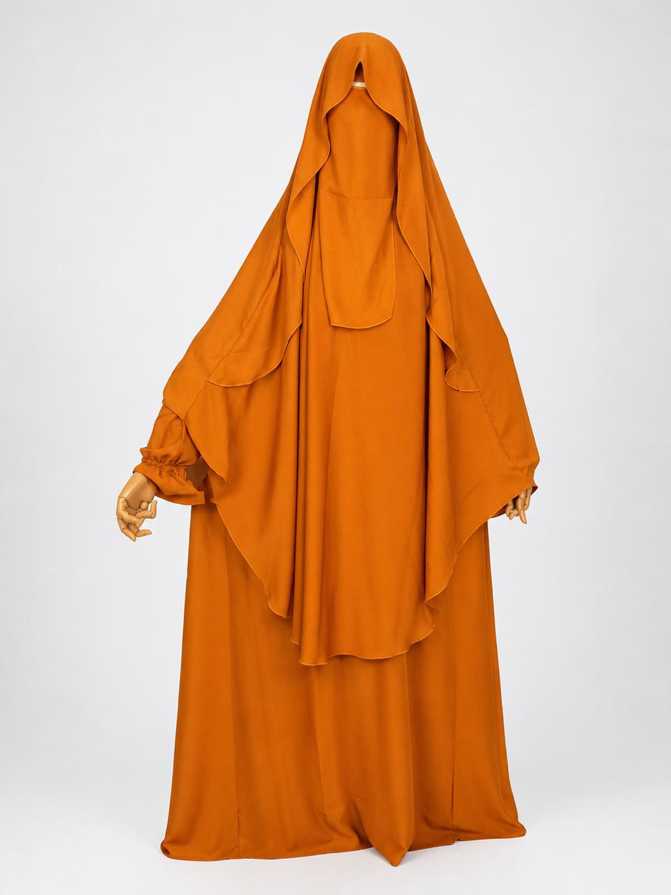 Orange Khimar + Niqab Set