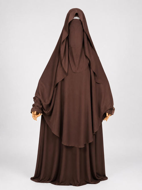 Brown khimar + Niqab set